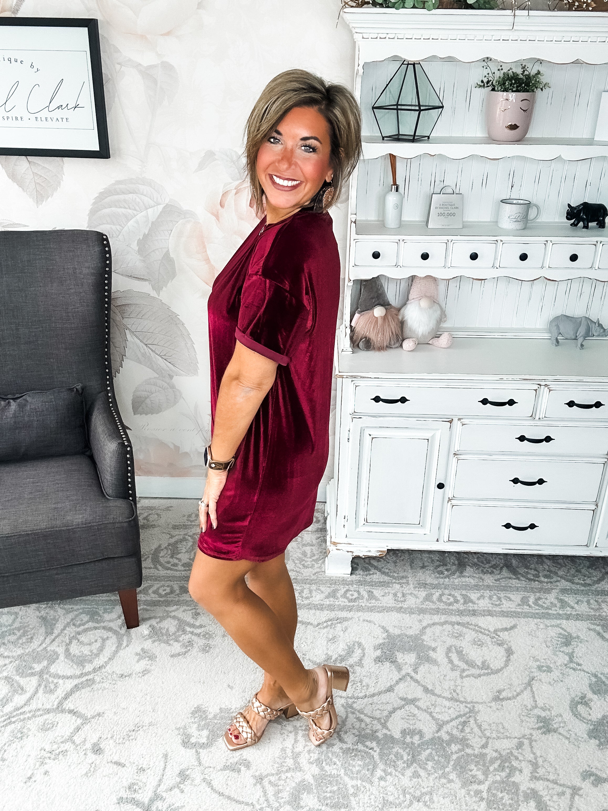 Perfect Memories Velvet Shirt Dress