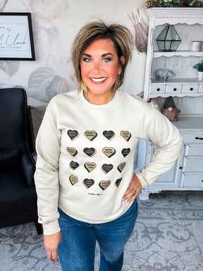 Glitter Candy Hearts Sweatshirt