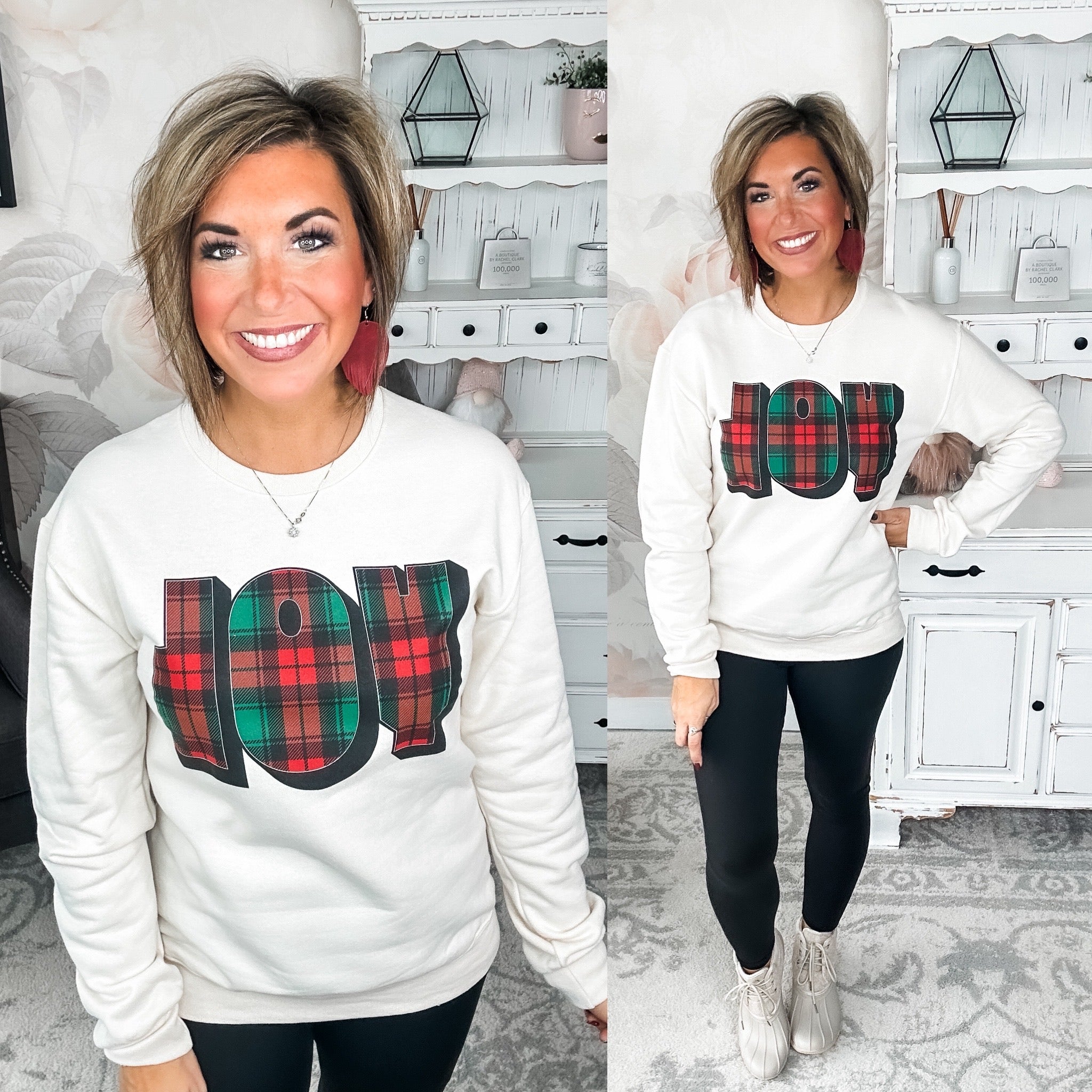 Plaid Joy Sweatshirt