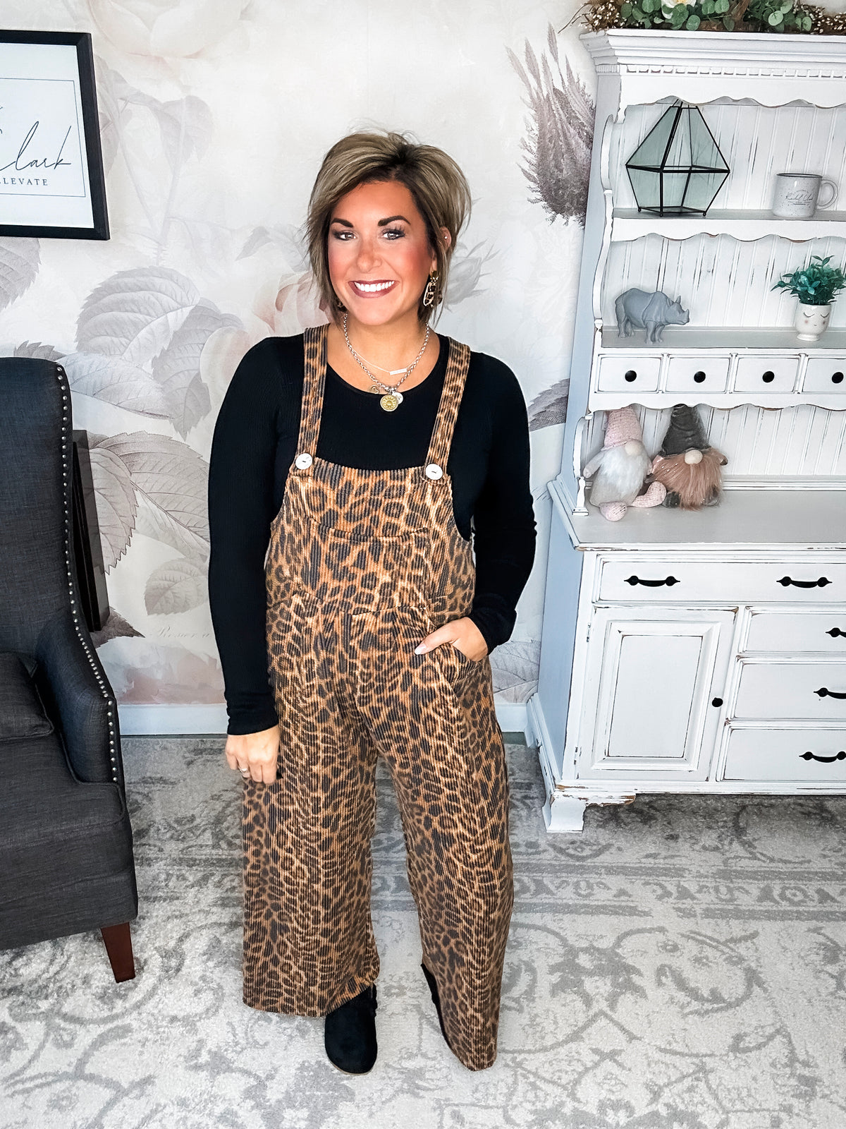 Breaking My Heart Boho Overalls - Cheetah