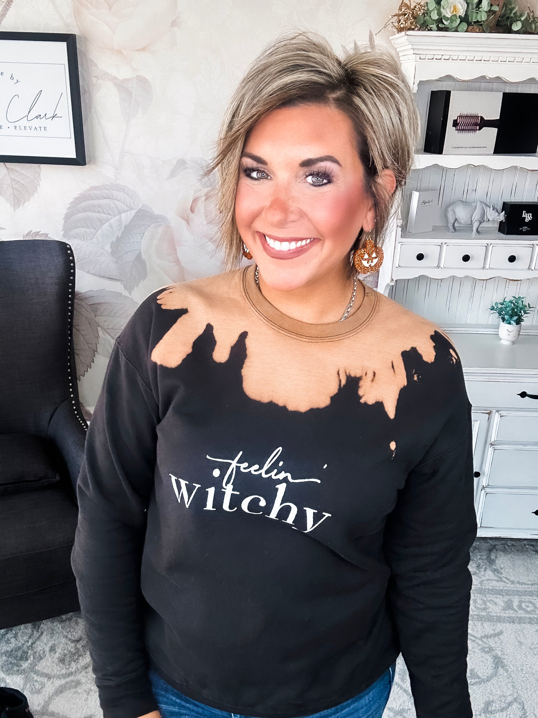 Feelin' Witchy Bleached Sweatshirt