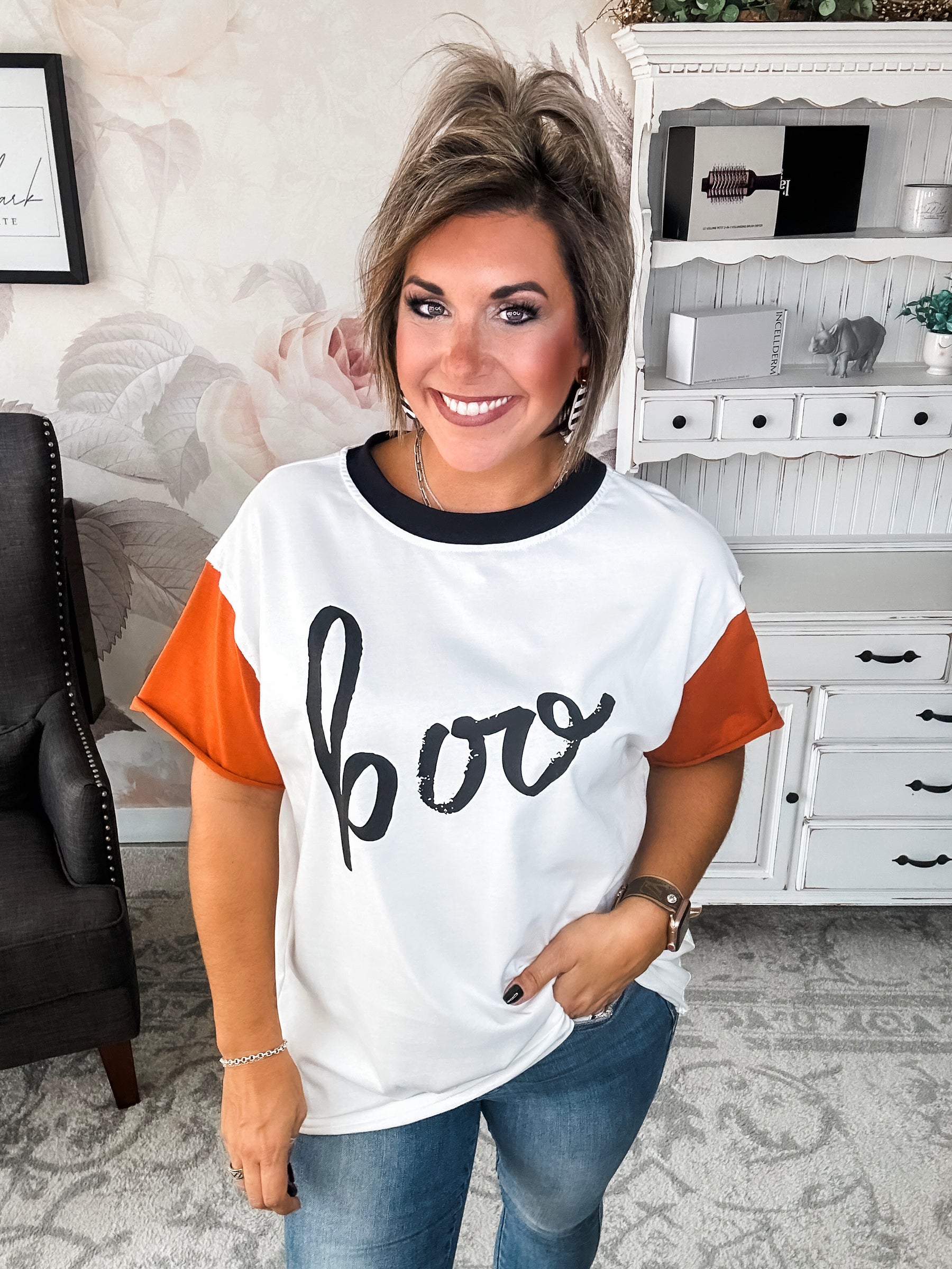 Ampersand Avenue Boyfriend Tee - Hey Boo-tiful