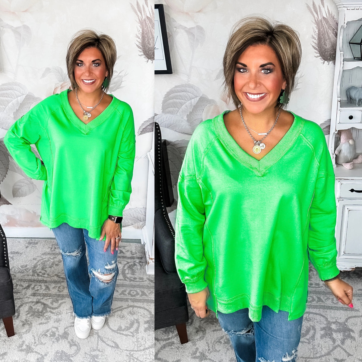 Show You What's Next Pullover - Lime