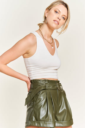 Make It Happen Faux Leather Shorts