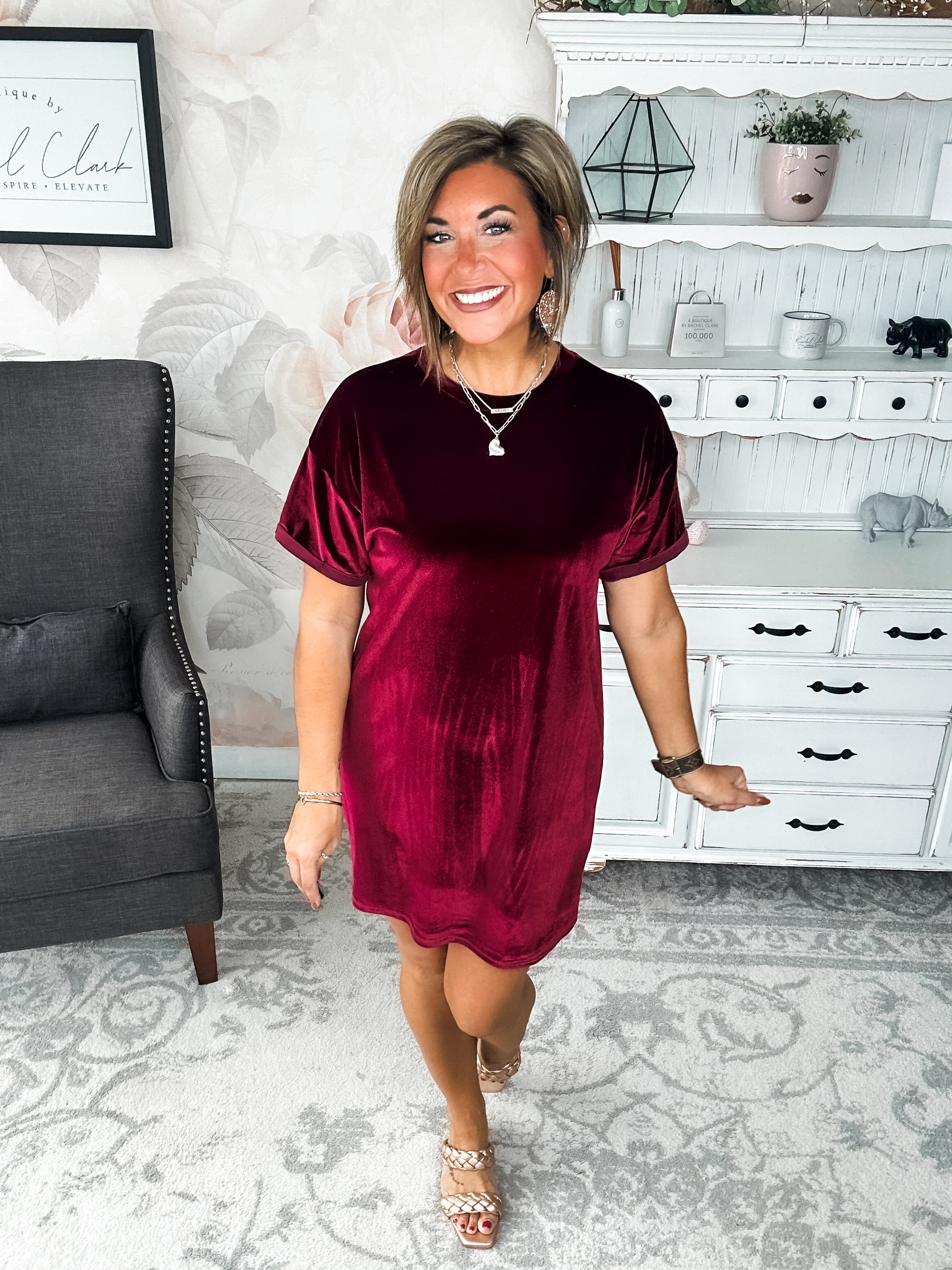 Perfect Memories Velvet Shirt Dress