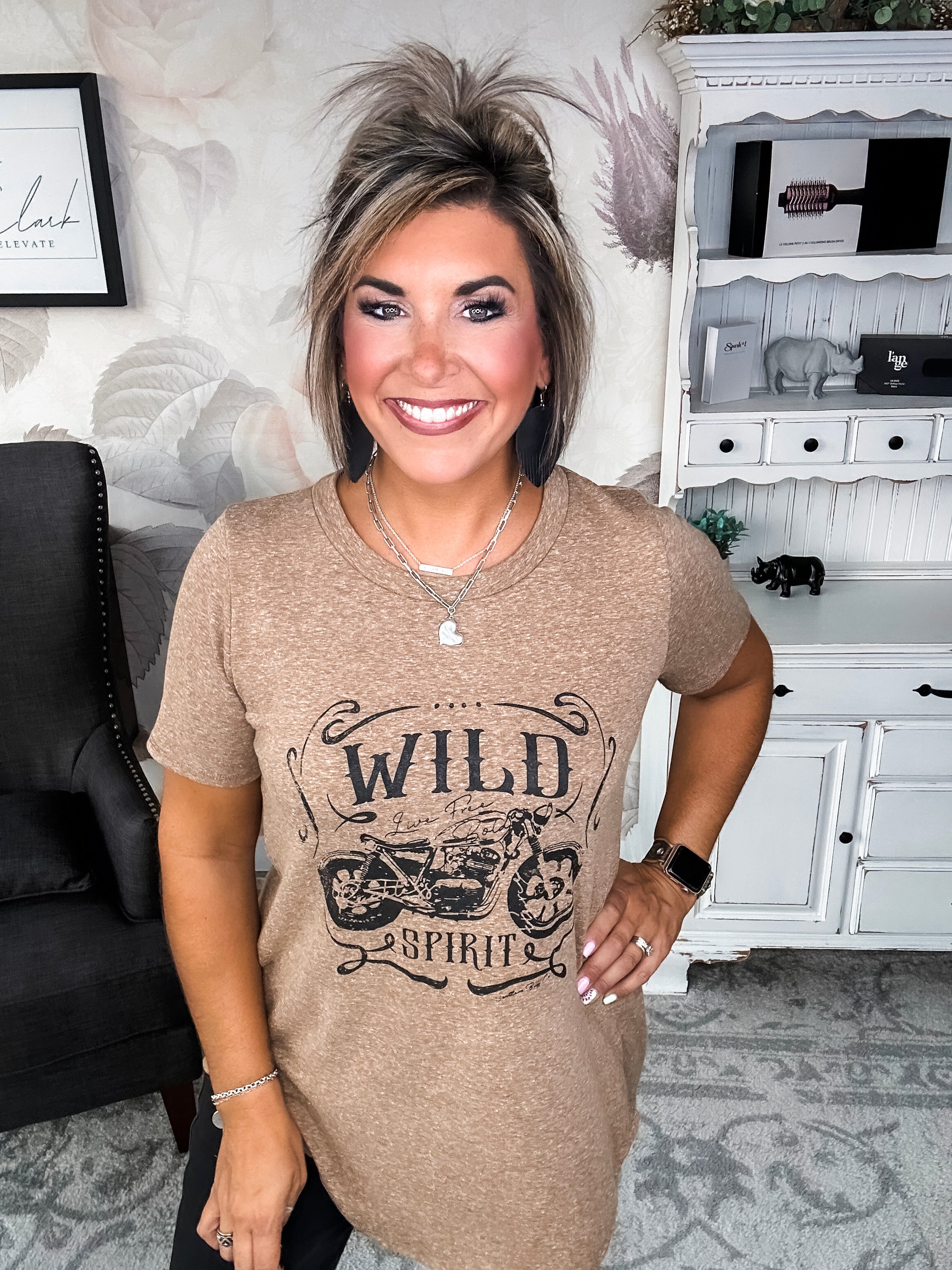 Wild Spirit Scoop Neck Graphic Tee