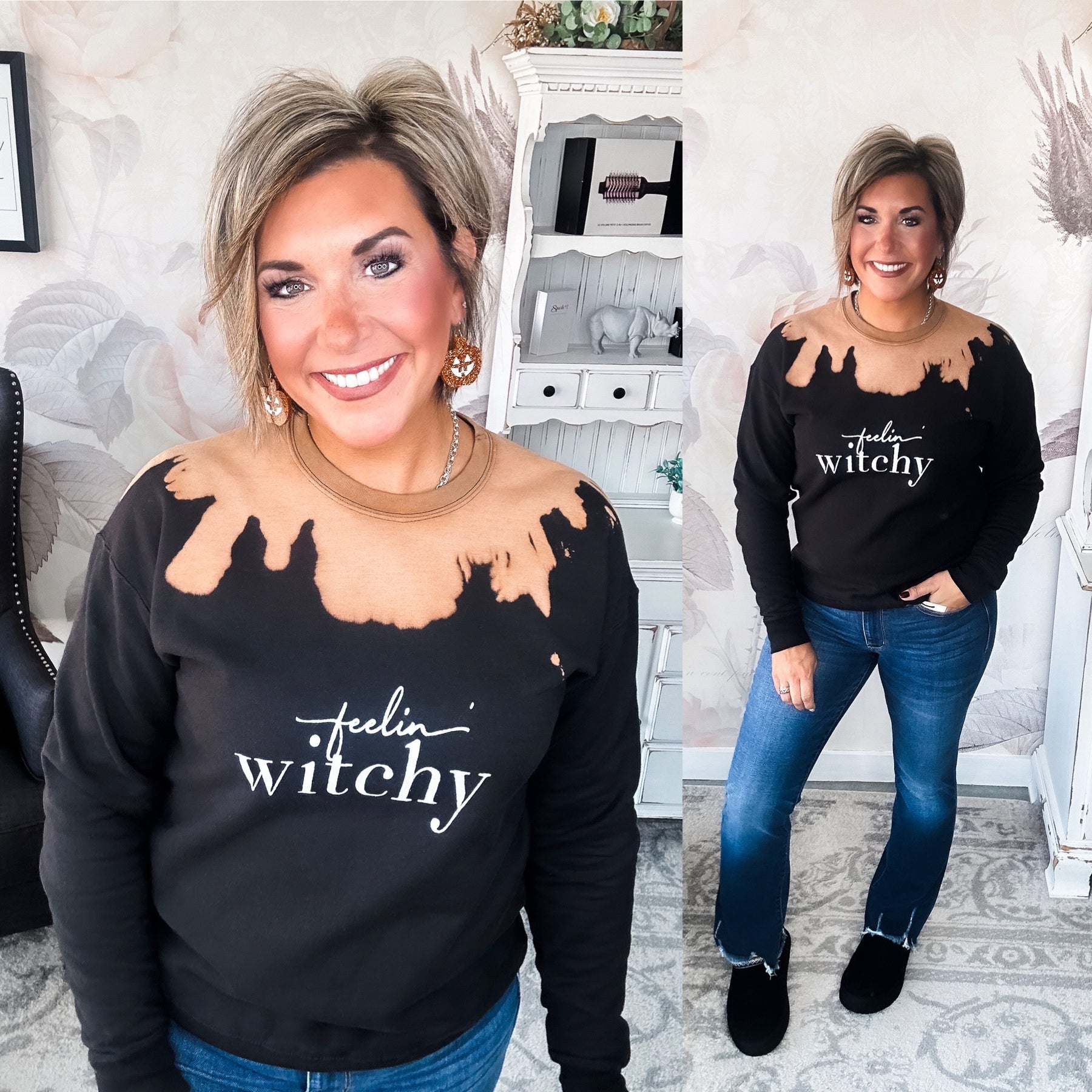 Feelin' Witchy Bleached Sweatshirt