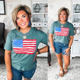 Sketch the Flag Graphic Boyfriend Tee