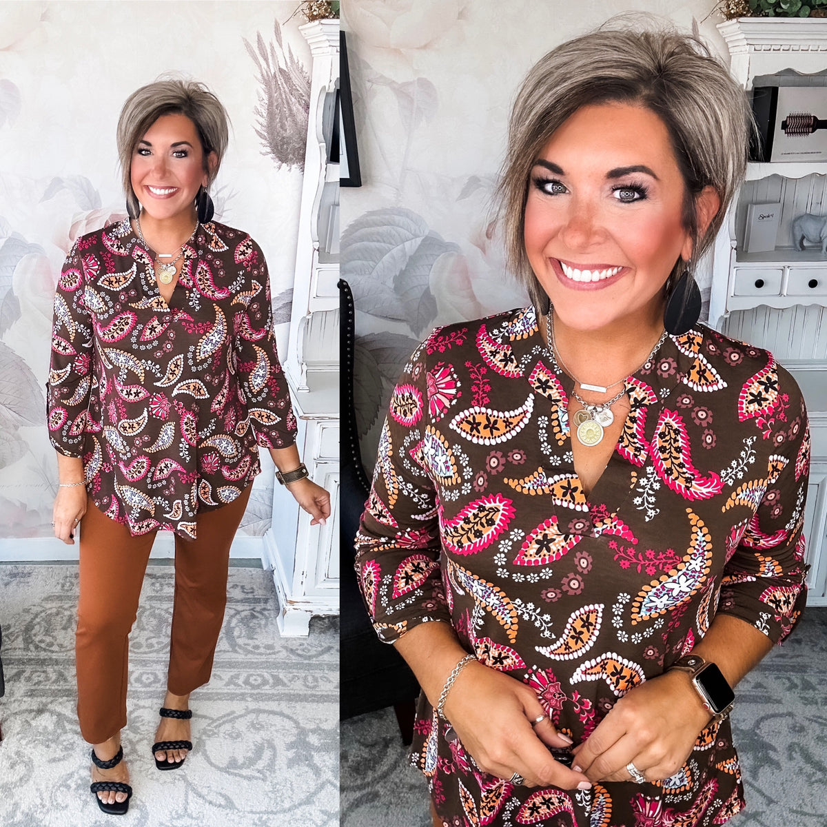 Figure It Out Top - Mocha Multi