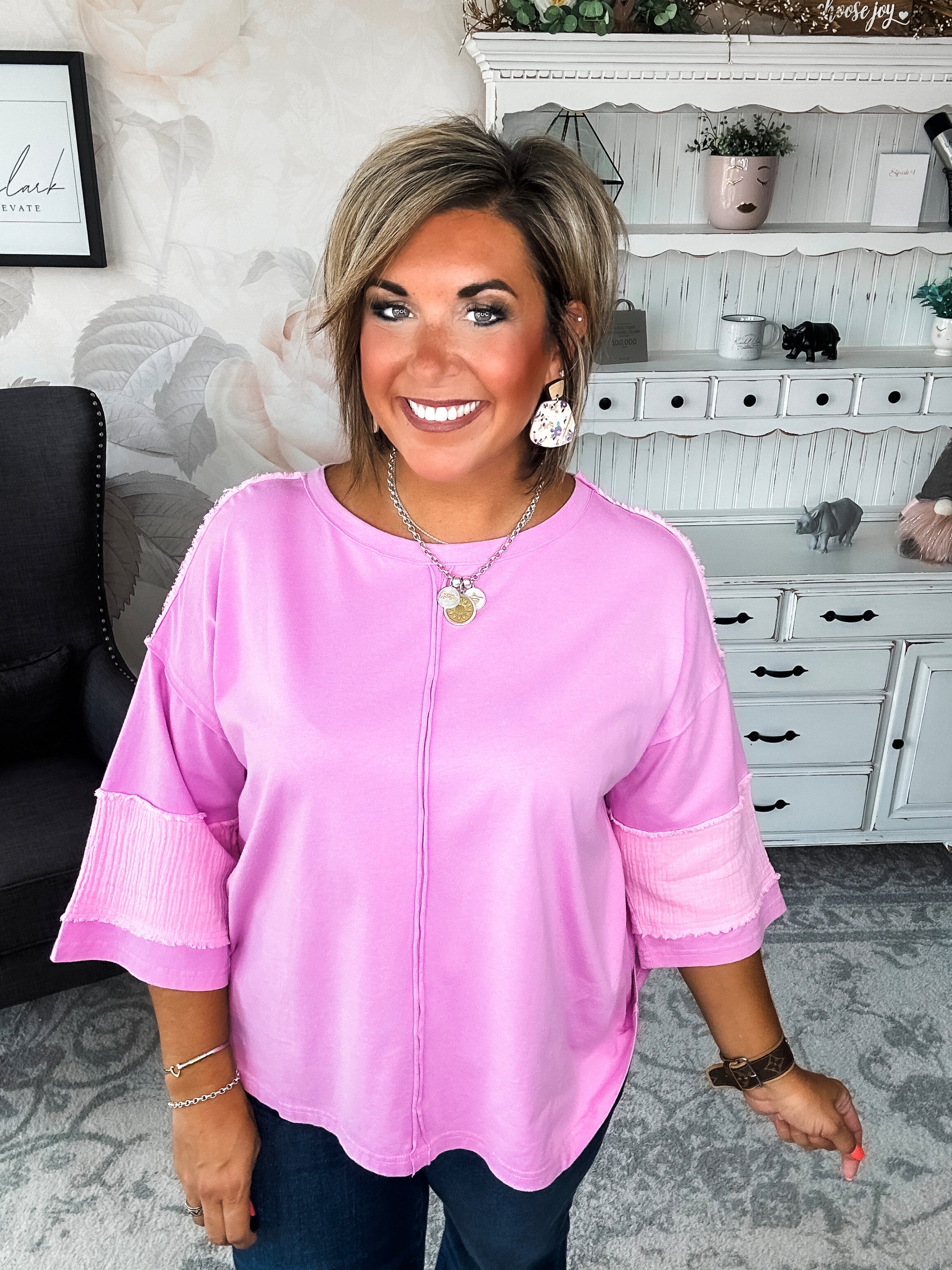 Anything To Help Tunic Top - Pink