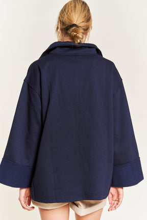 Together At Last Collared Pullover - Navy