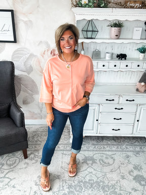 Anything To Help Tunic Top - Coral