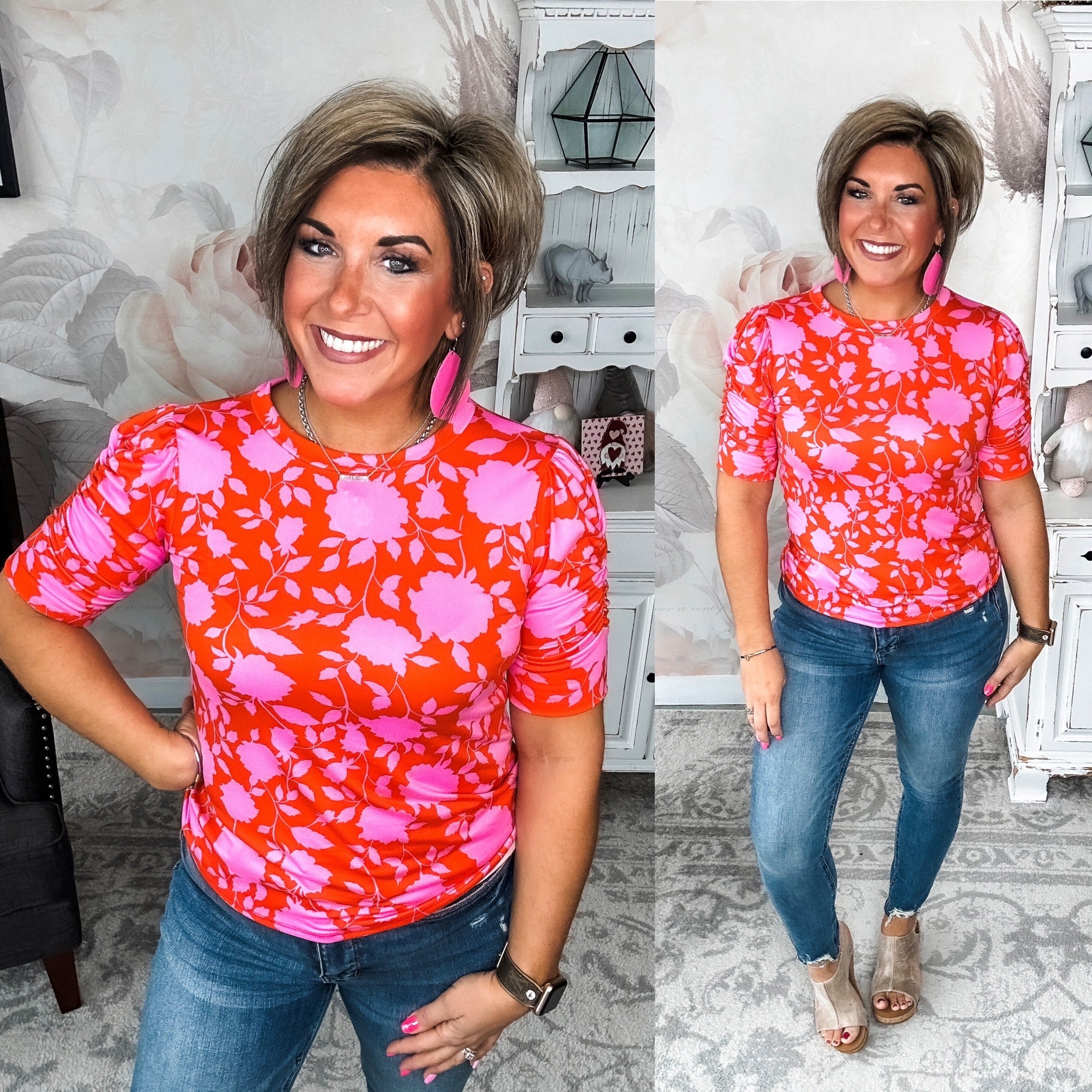 Enchanted To Meet You Top - Pink & Coral
