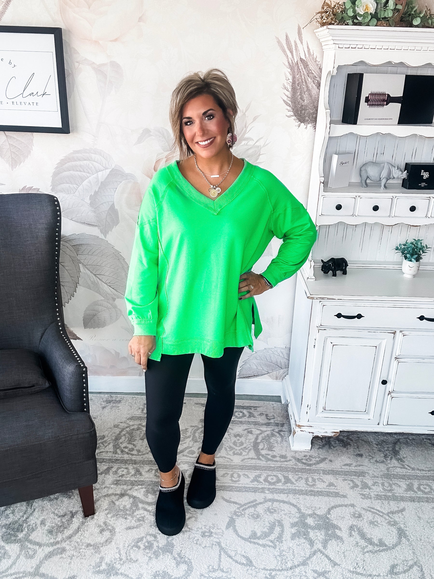 Show You What's Next Pullover - Lime