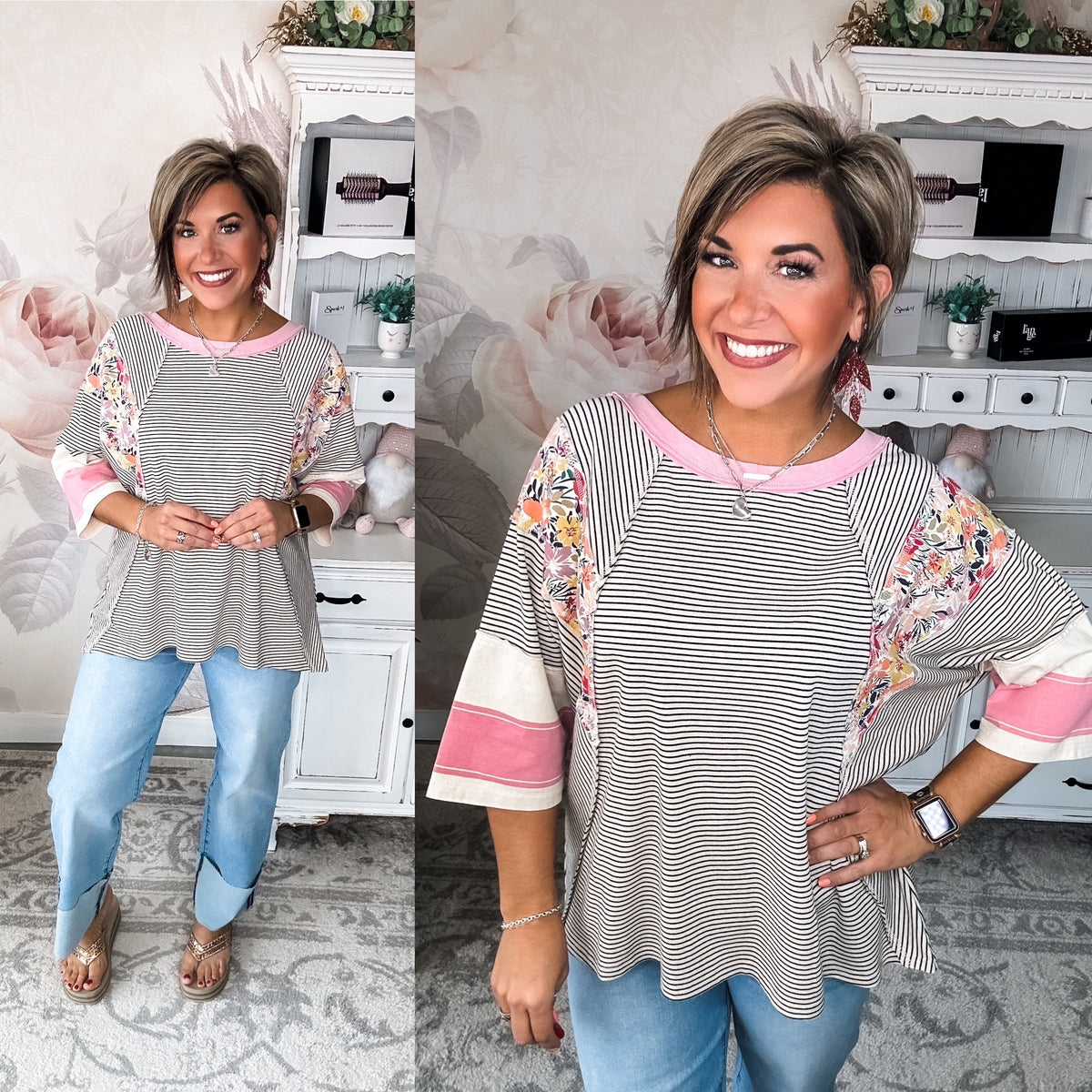 All I See Is You Tunic Top - Oat Black