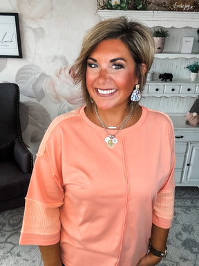 Anything To Help Tunic Top - Coral