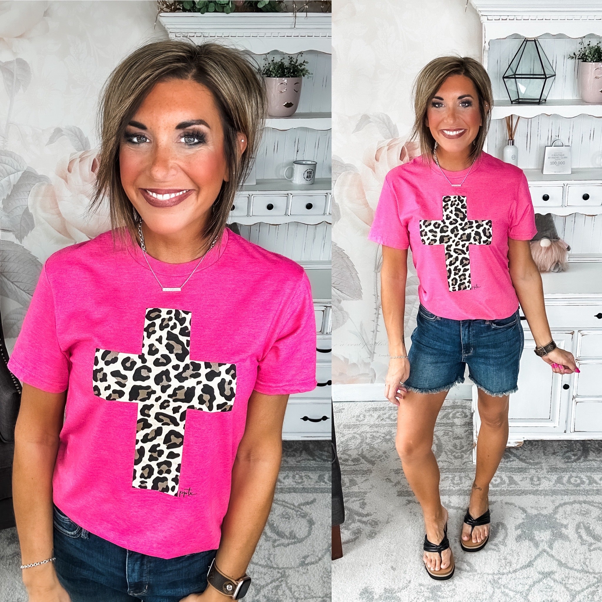 Leopard Cross Graphic Tee