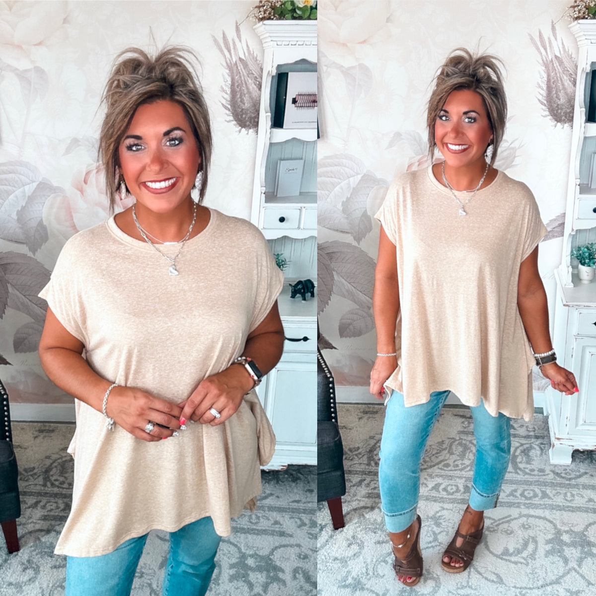 Fully Committed to You Tunic Tee - Khaki