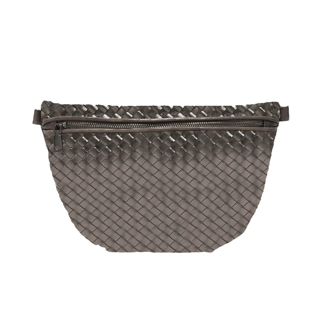 Woven Westlyn Bum Bag - Metallic Gunmetal