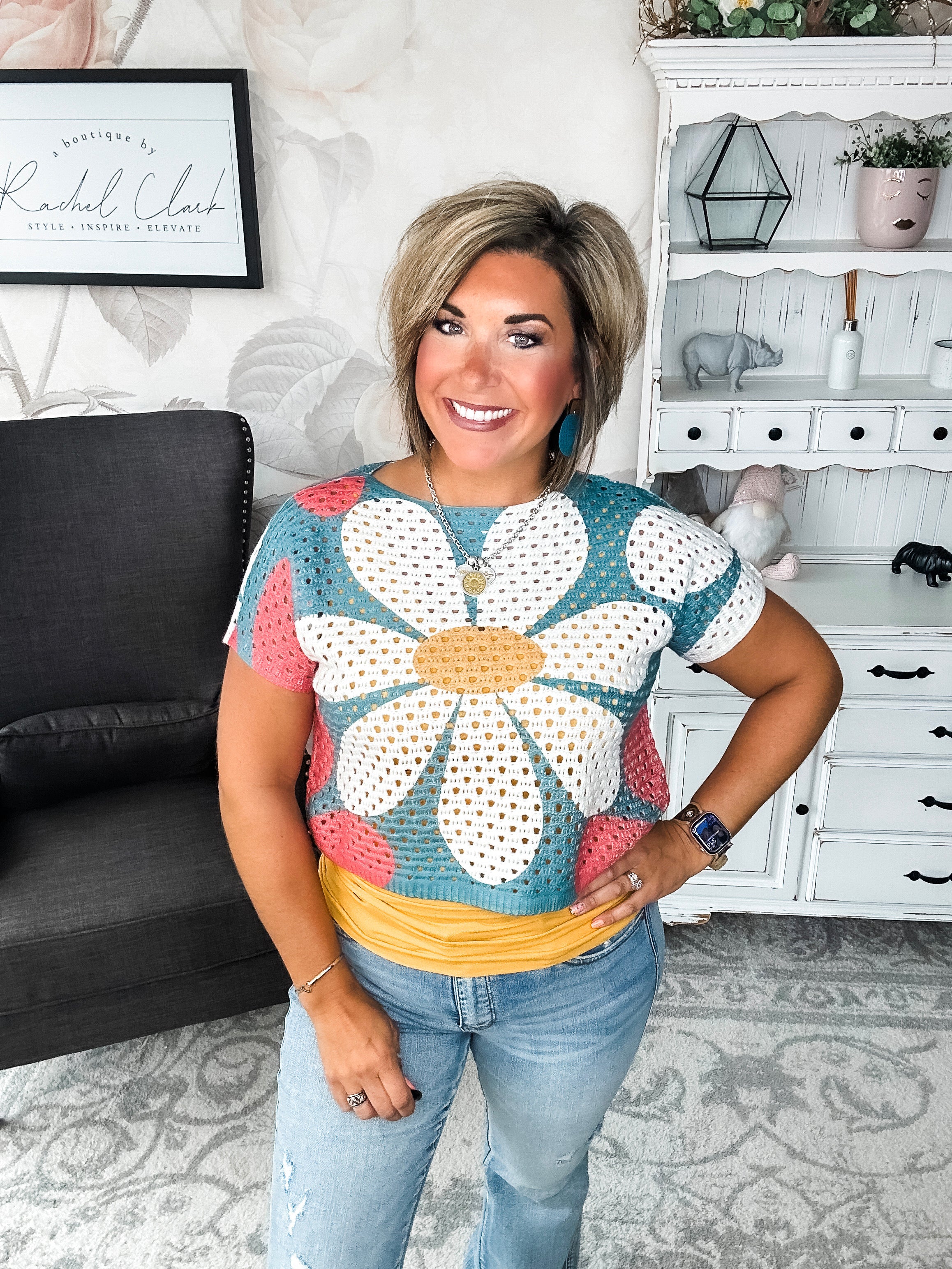Garden Vibes Crochet Sweater