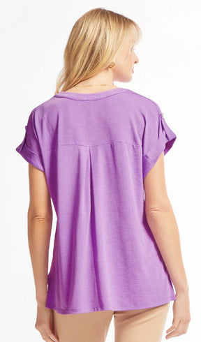 Figure It Out Top Short Sleeve - Lavender