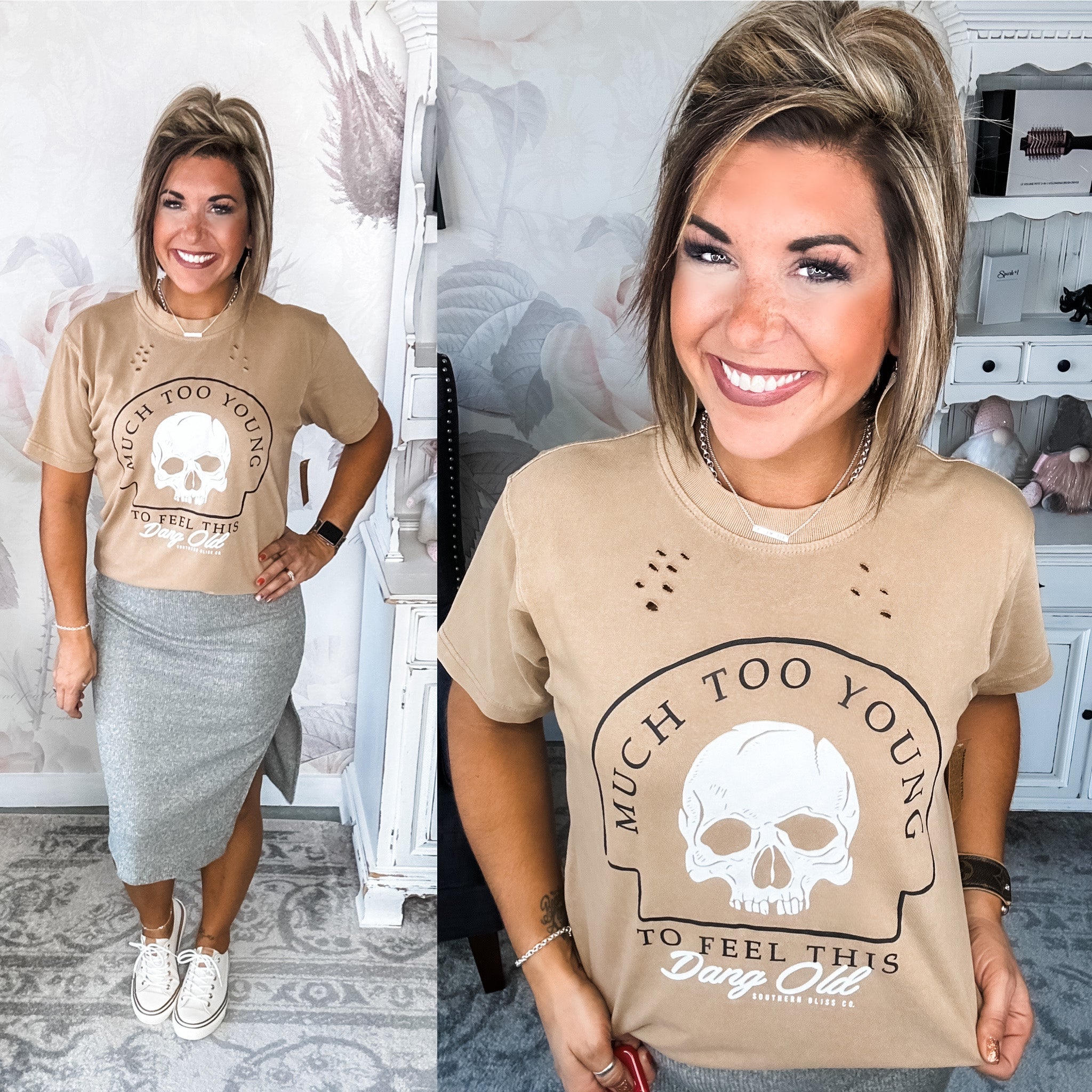 Much Too Young Destroyed Graphic Tee