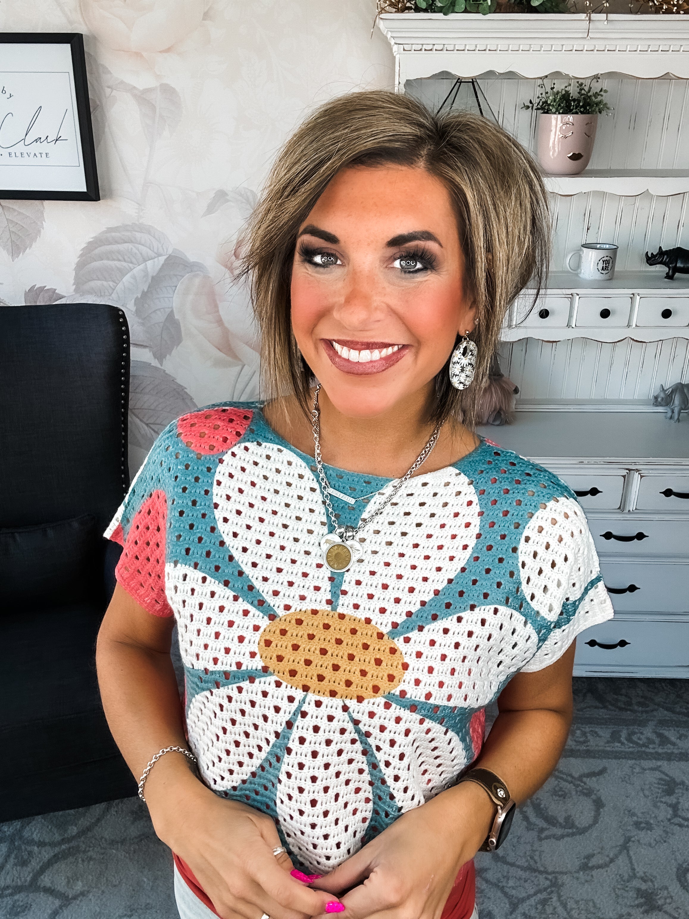 Garden Vibes Crochet Sweater