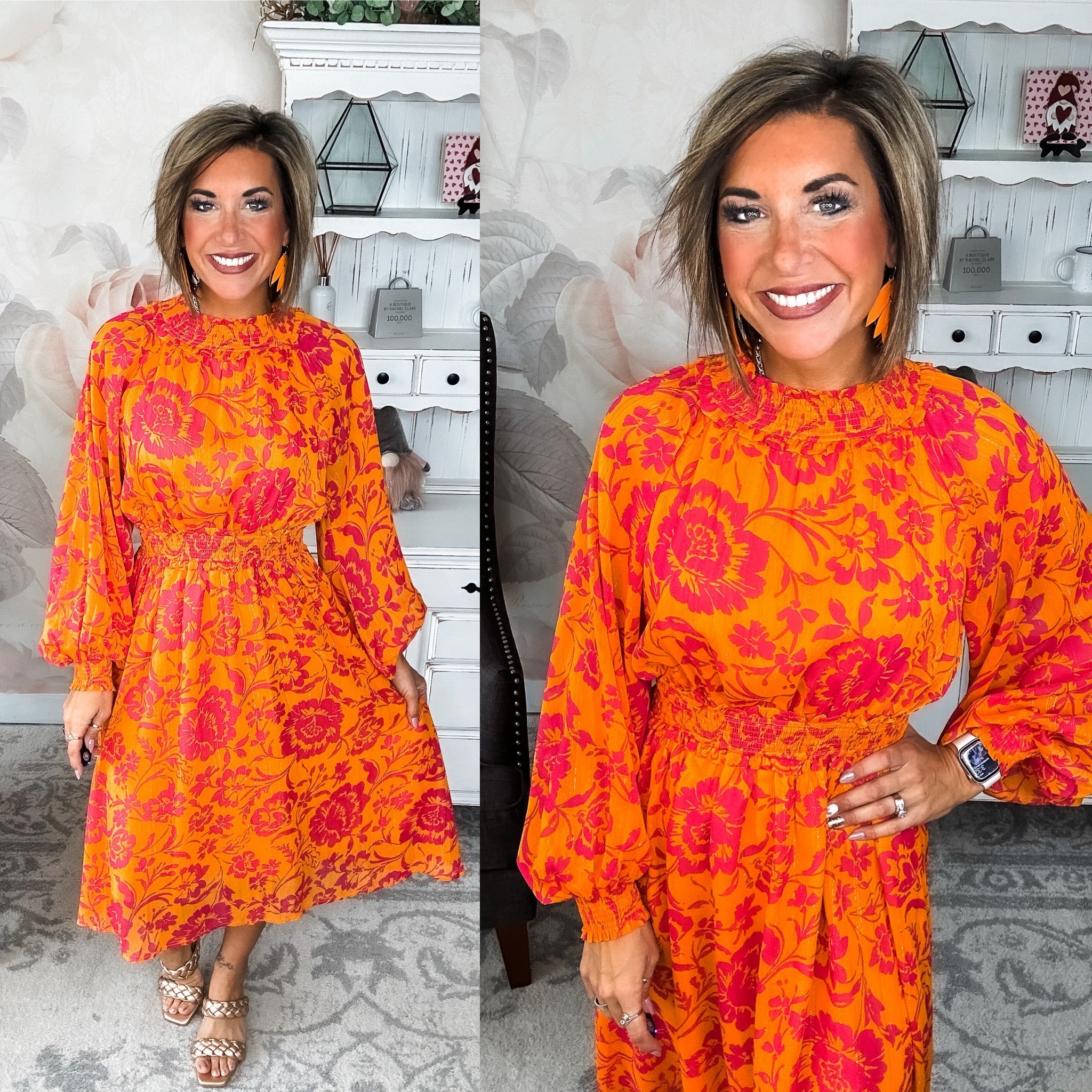 Sweet Paradise Long Sleeve Midi Dress