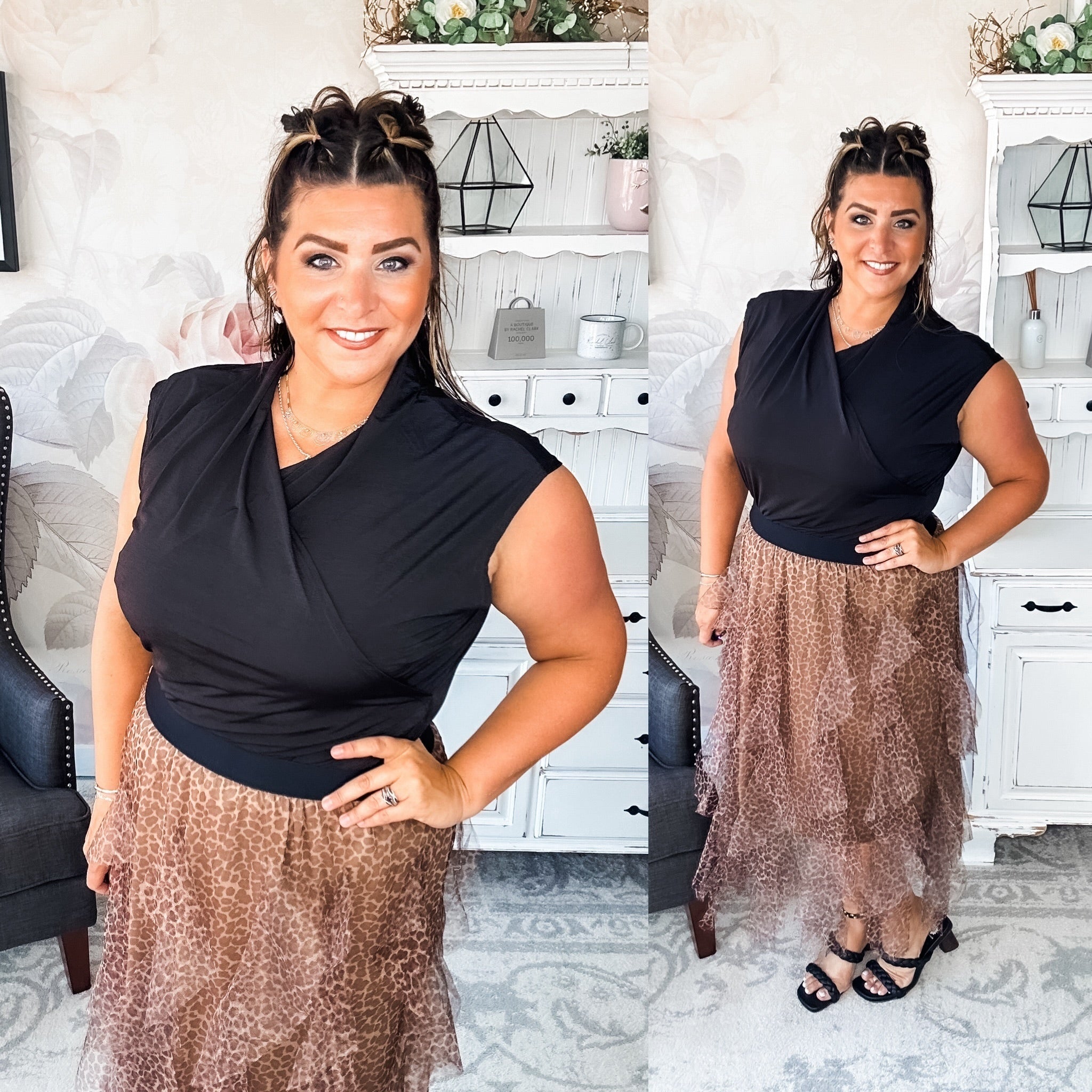 Never Change Mesh Leopard Skirt