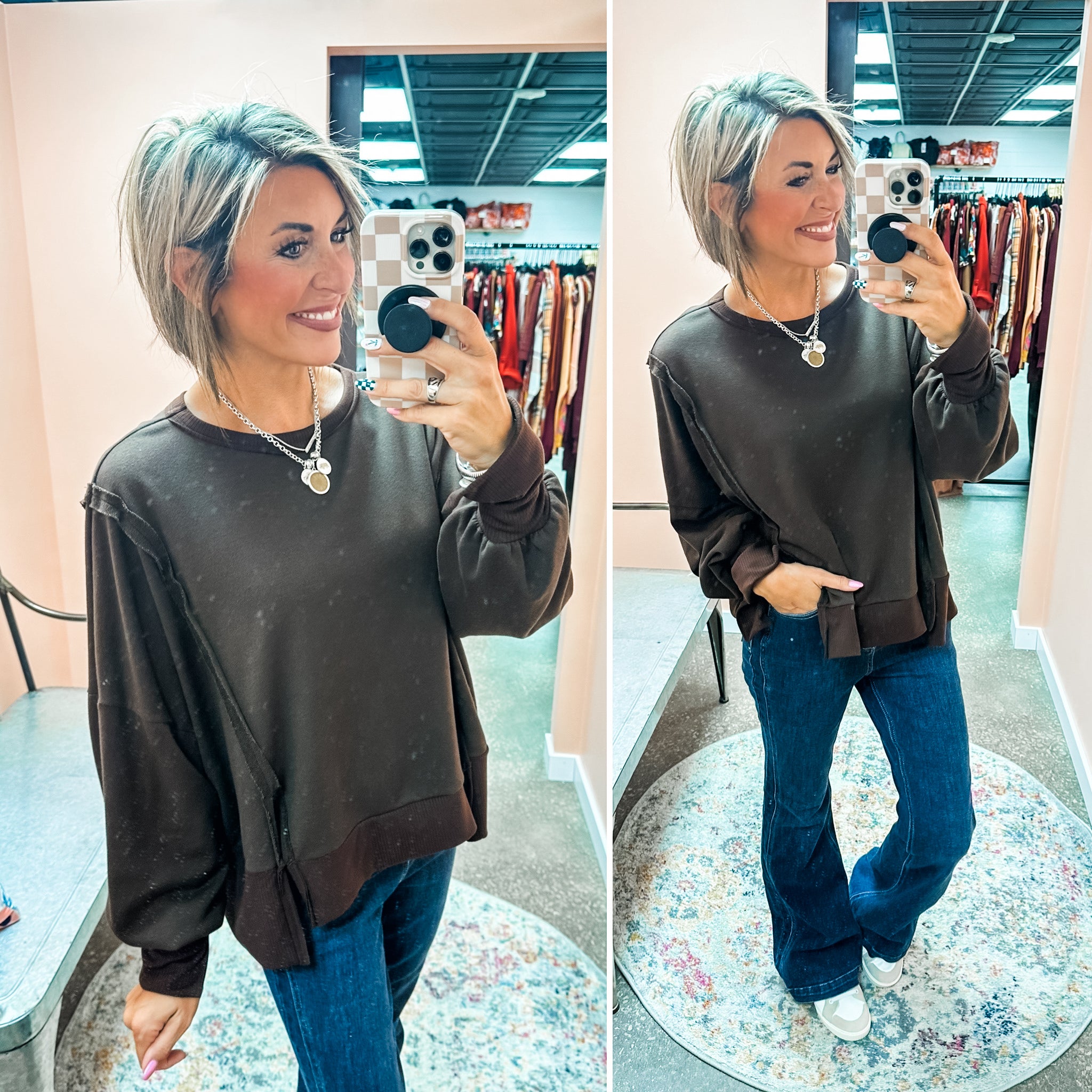 Still Be Here Pullover - Brown