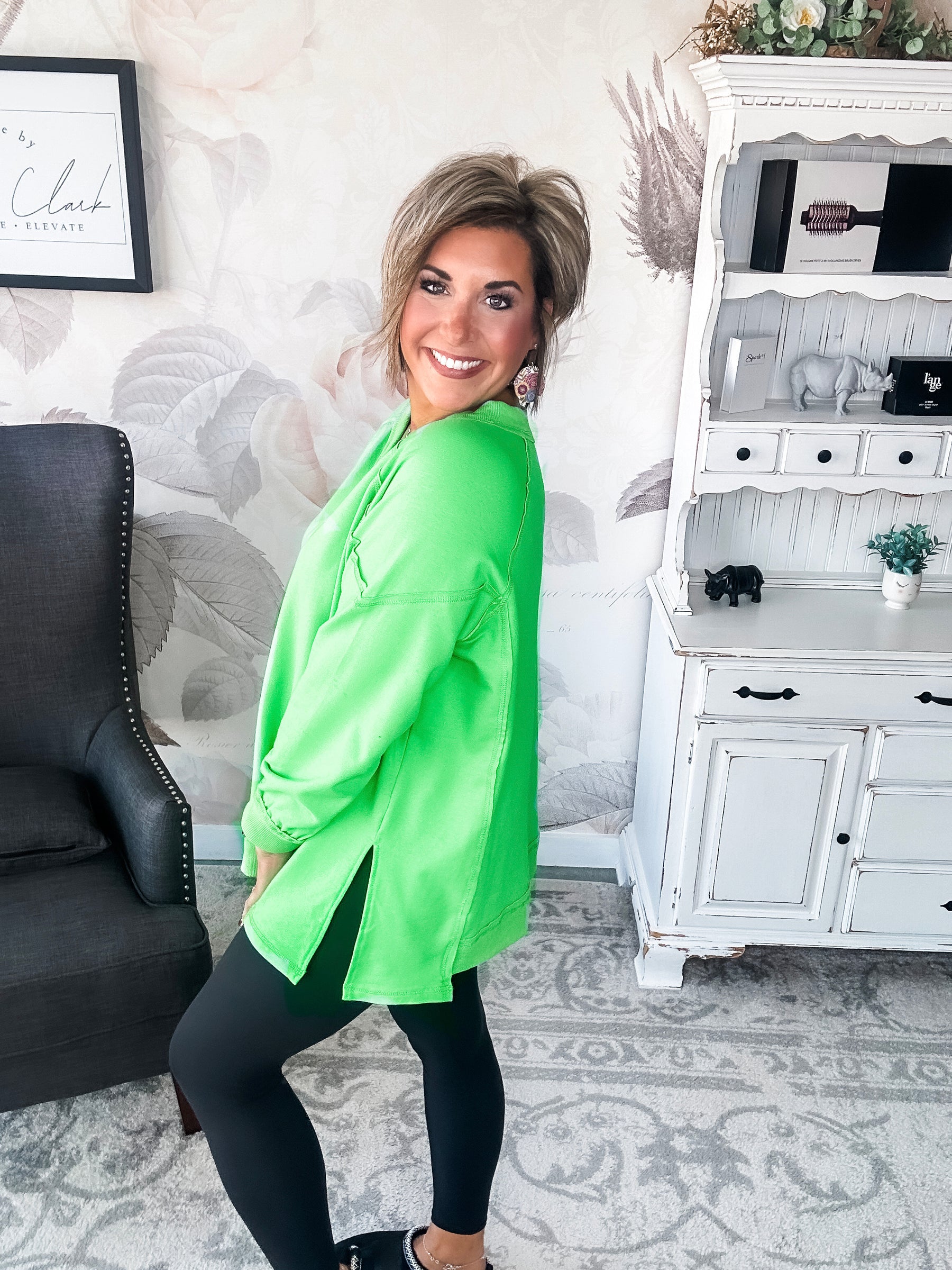 Show You What's Next Pullover - Lime