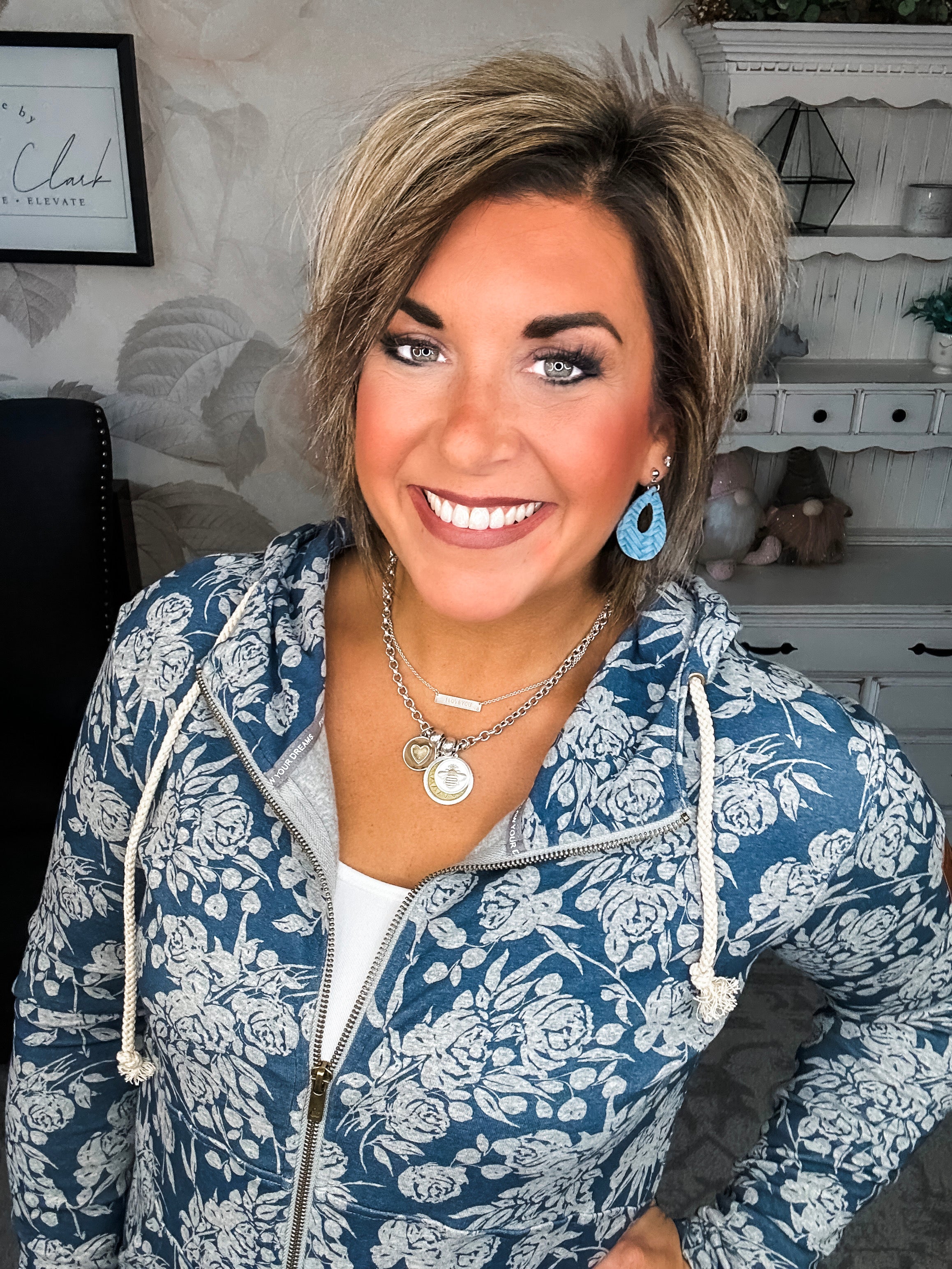Ampersand Avenue Fullzip Sweatshirt - Twilight Blooms