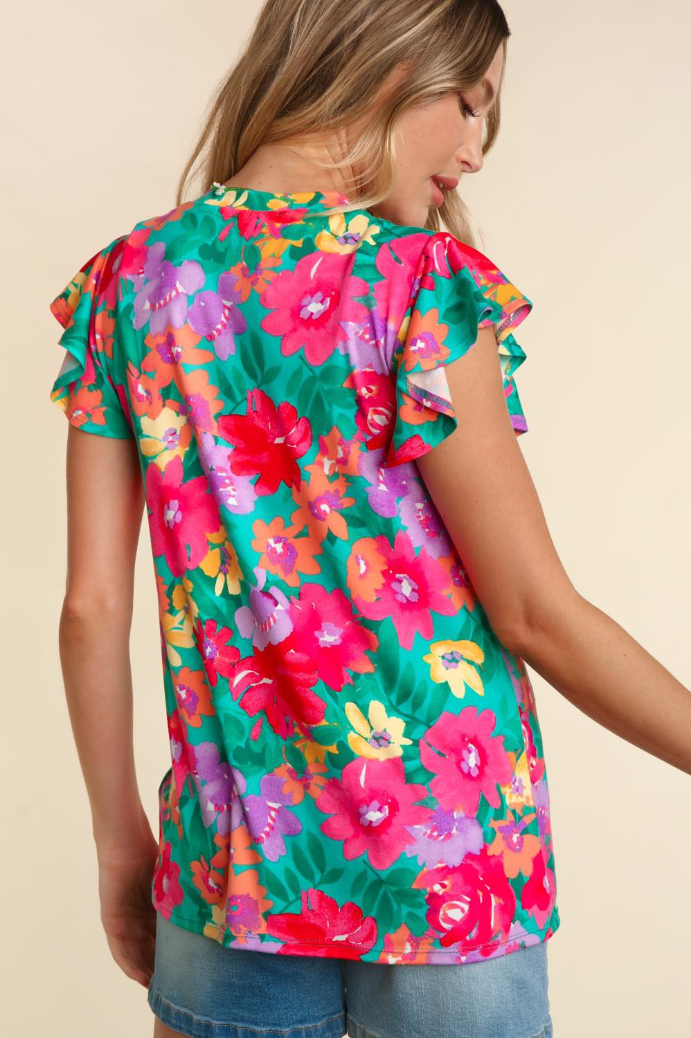 Be Optimistic Top - Emerald & Fuchsia
