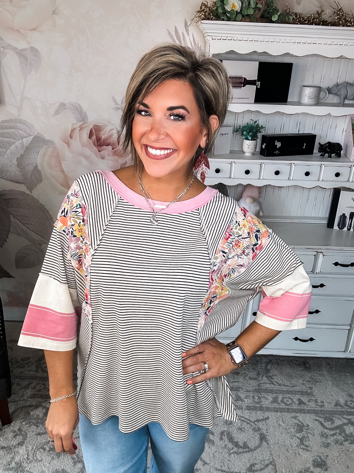 All I See Is You Tunic Top - Oat Black