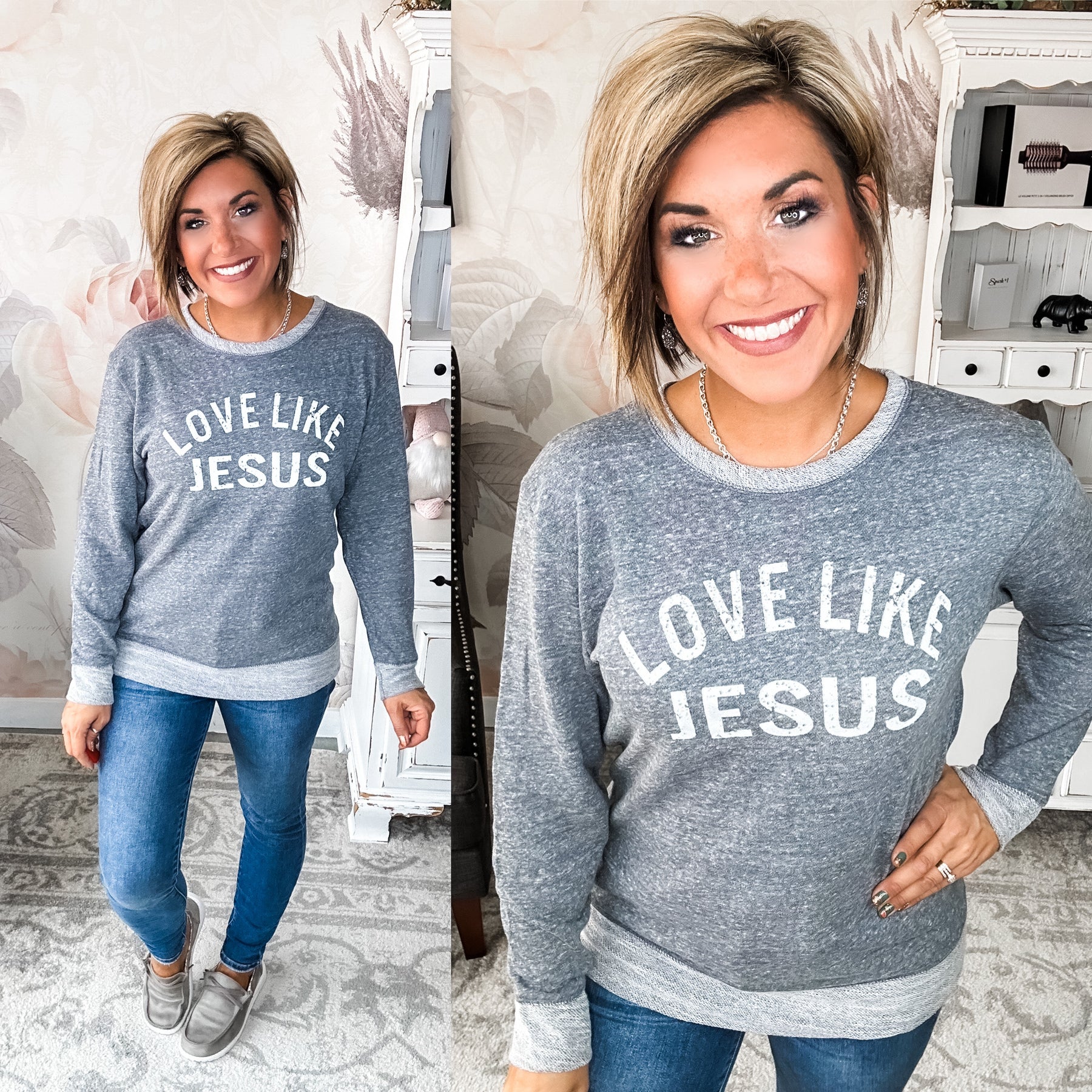 Love Like Jesus Acid Wash Pullover