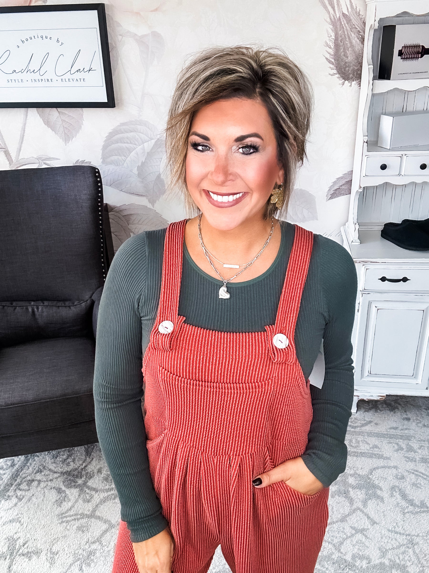 Breaking My Heart Boho Overalls - Rust