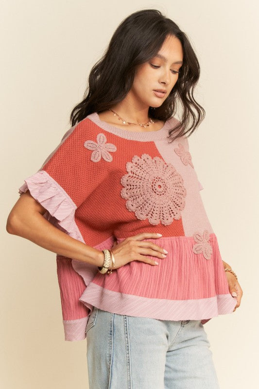 Don't Wanna Go Home Patchwork Sweater