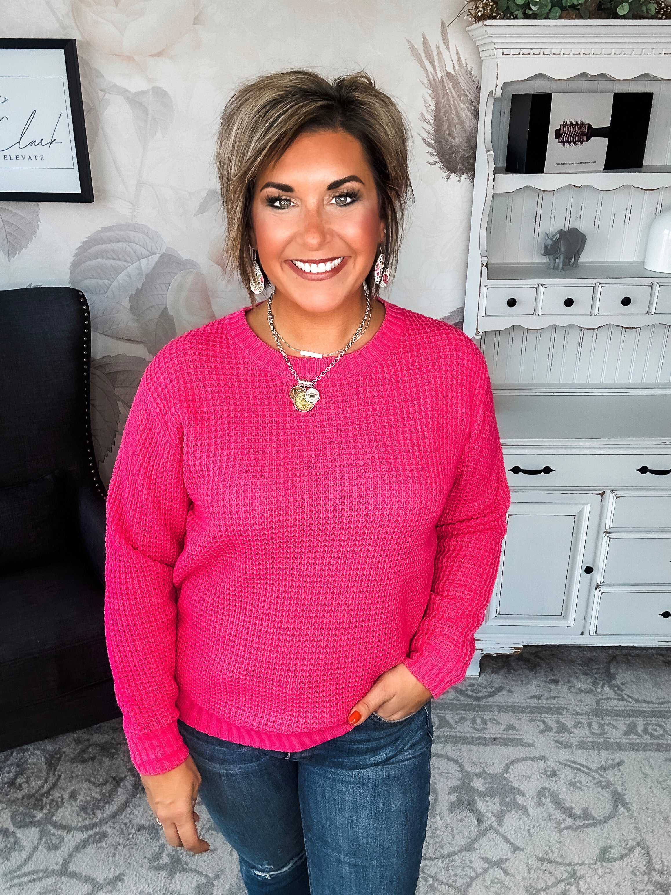Looking For This Sweater - Fuchsia