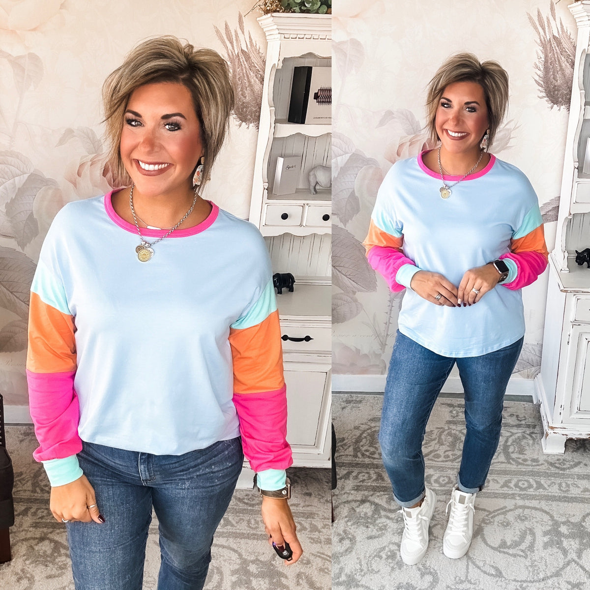 Try Again Color Block Top