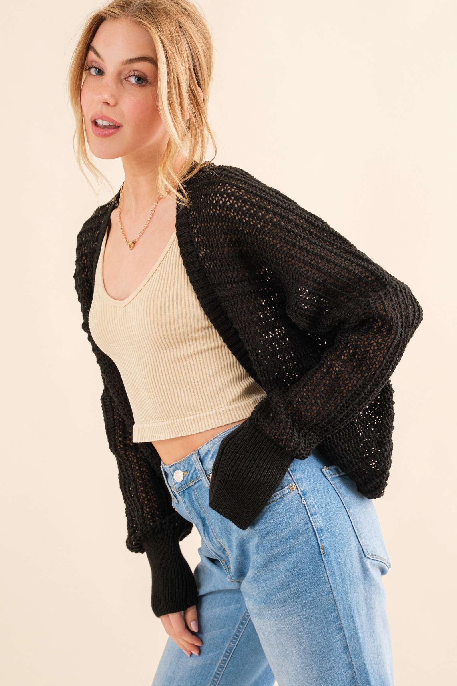 How You Feel Bolero Cardigan - Black