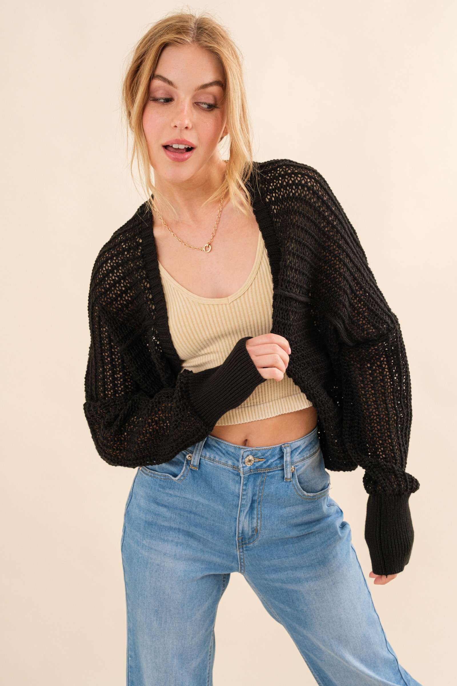 How You Feel Bolero Cardigan - Black