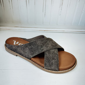 Tawney Tooled Sandal - Charcoal