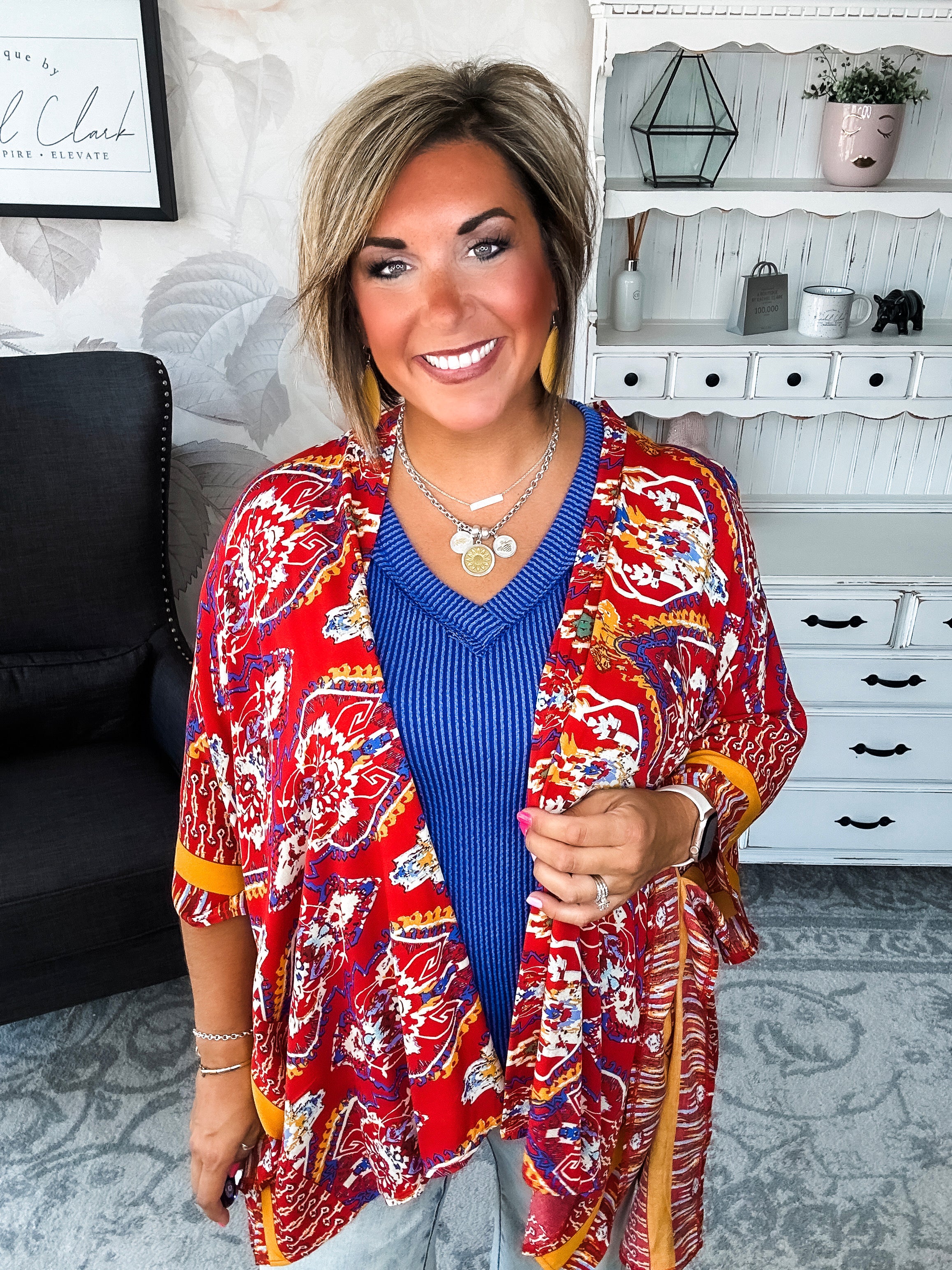 The Perfect Mix Kimono - Red