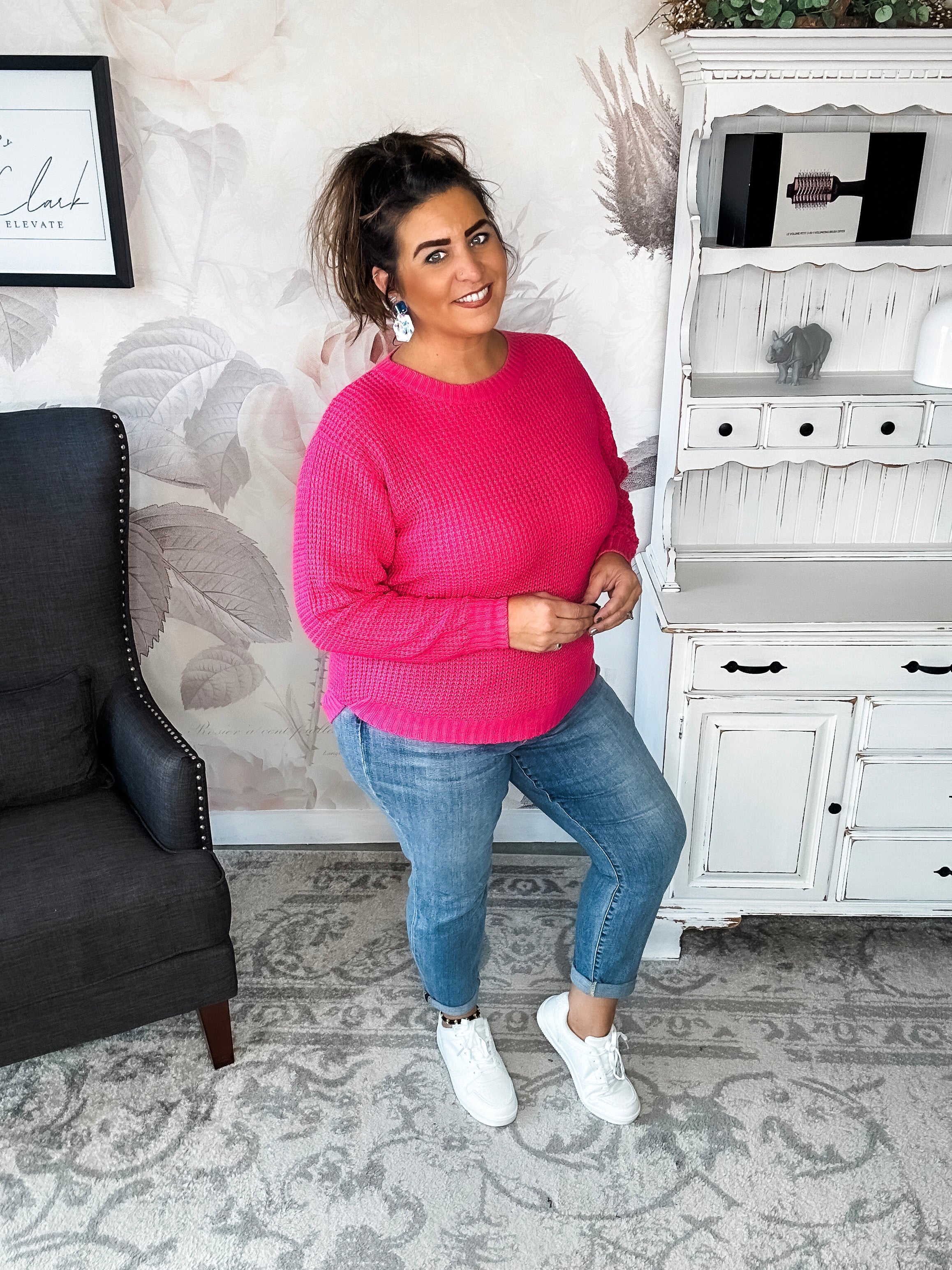 Looking For This Sweater - Fuchsia