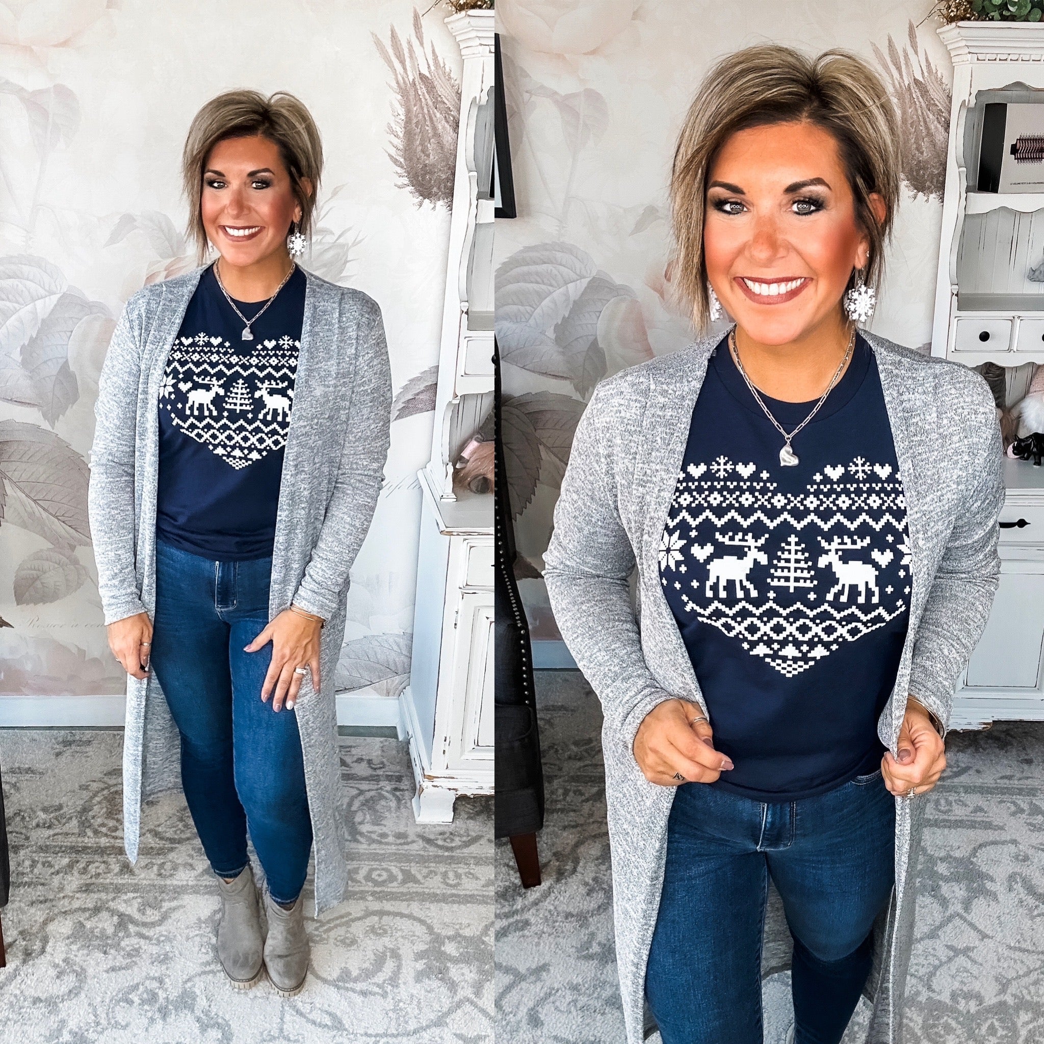 Revolves Around You Duster - Heather Grey