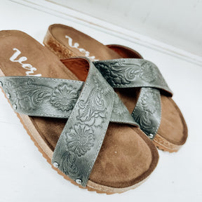 Jaycee Tooled Sandal - Grey