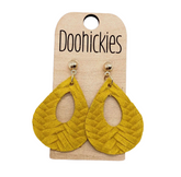 1.5" Fall Braided Raindrop Earrings - Mustard