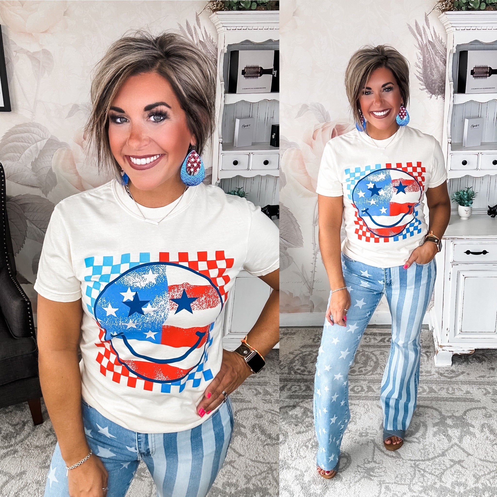 Patriotic Smiley Graphic Tee
