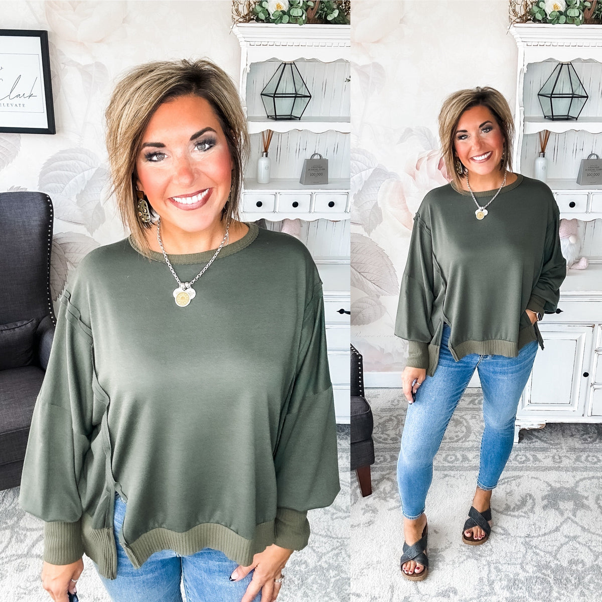 What You're Made Of Pullover - Olive