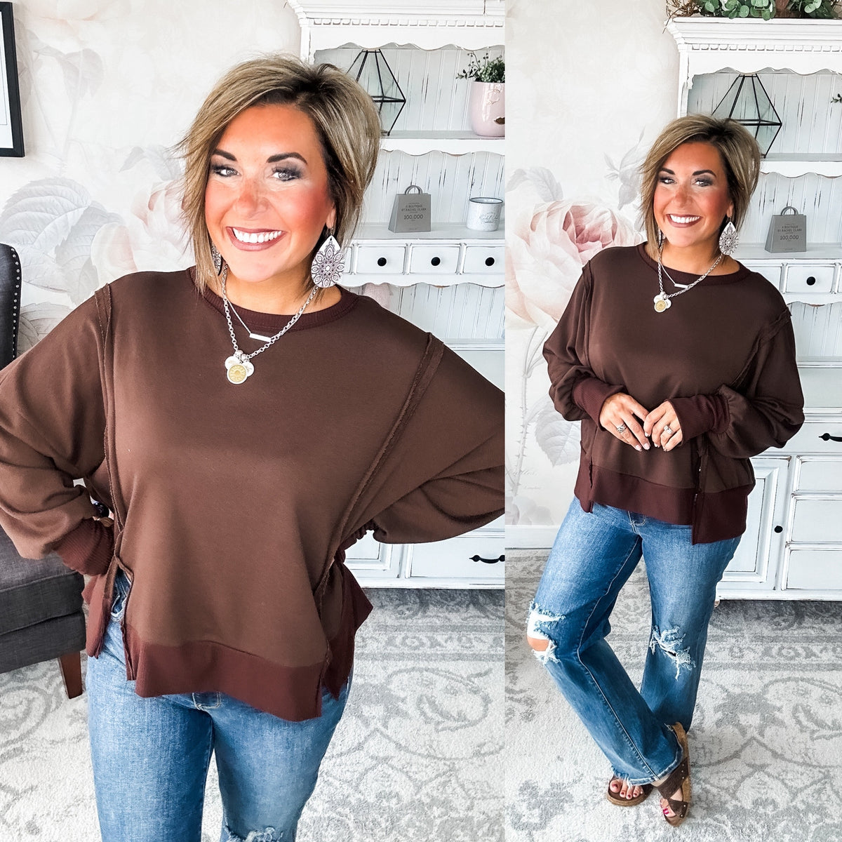 Still Be Here Pullover - Brown